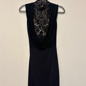 Arden B Black Sheath Cowl Neck Dress